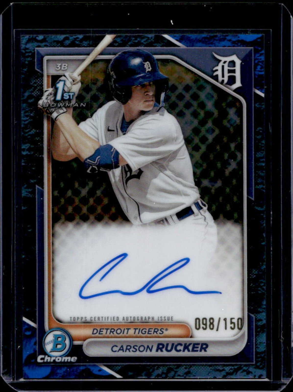 2024 Bowman Carson Rucker Chrome Auto Blue Lunar Refractor 1st #98/150