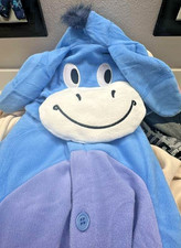 Disney Eeyore Hooded One Piece Sleepwear Pajamas Jump Suit Adult Size XL