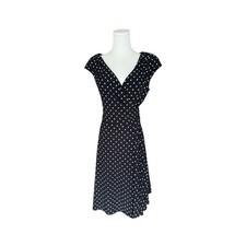 Lauren Ralph Lauren classic polka dot black and white a line dress size 8