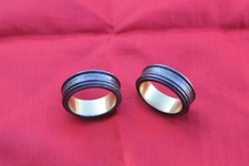 Damascus steel finger ring gold liner inside valentines friends gift 9/8.5 SIZE