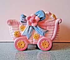 Mid-Century Nursery Ceramic Baby Buggy Planter By Relpo Company Made In Japan