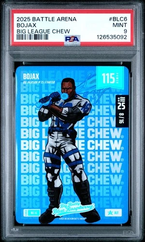 2025 BO JACKSON BATTLE ARENA BIG LEAGUE CHEW #BLC6 BOJAX PSA 9
