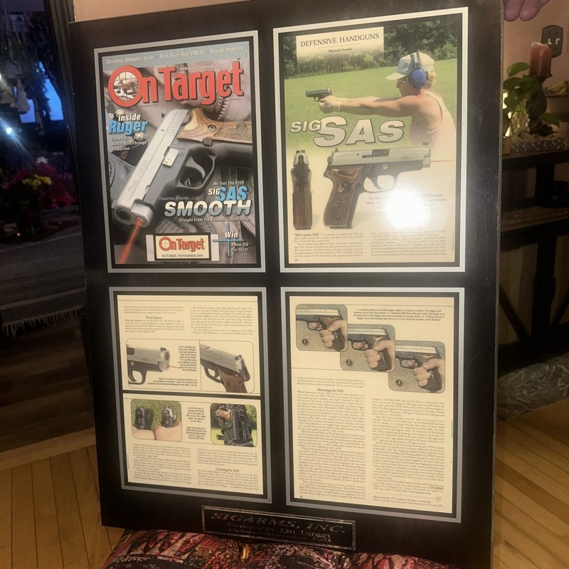 One Off A Kind Super Unique SIGARMS/SIG SAUER plaque Of The 229/239 SAS series!!