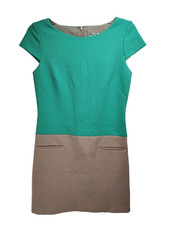 Eliza J Sheath Dress Size 2 60s Style Retro Semi-fitted Shift Color Block Green