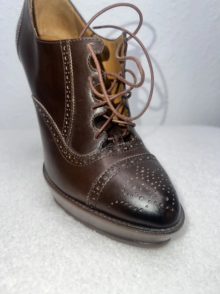 Botines para mujer Ralph Lauren etiqueta púrpura de cuero marrón talla 7 1/2 Foto 2 de 4