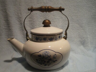 Porcelain Tea Kettle with Blue Flowers 