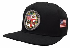 City Of Los Angeles W/ USA Flag Seal Black/Grey Snapback