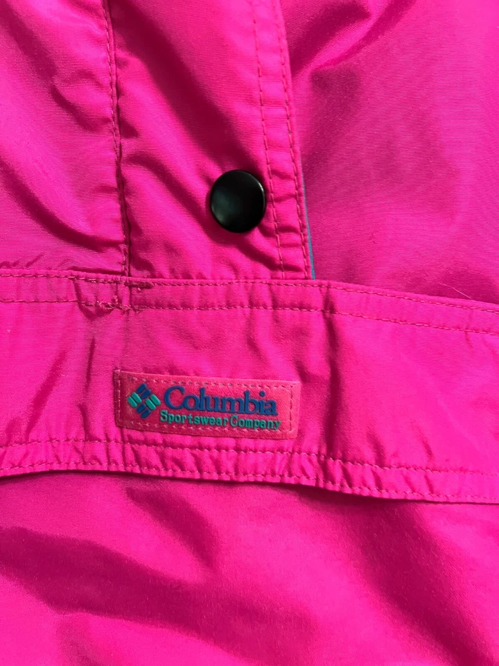 Cortavientos vintage Columbia para mujer, rosa M cremallera completa detalles verde azulado Foto 4 de 4