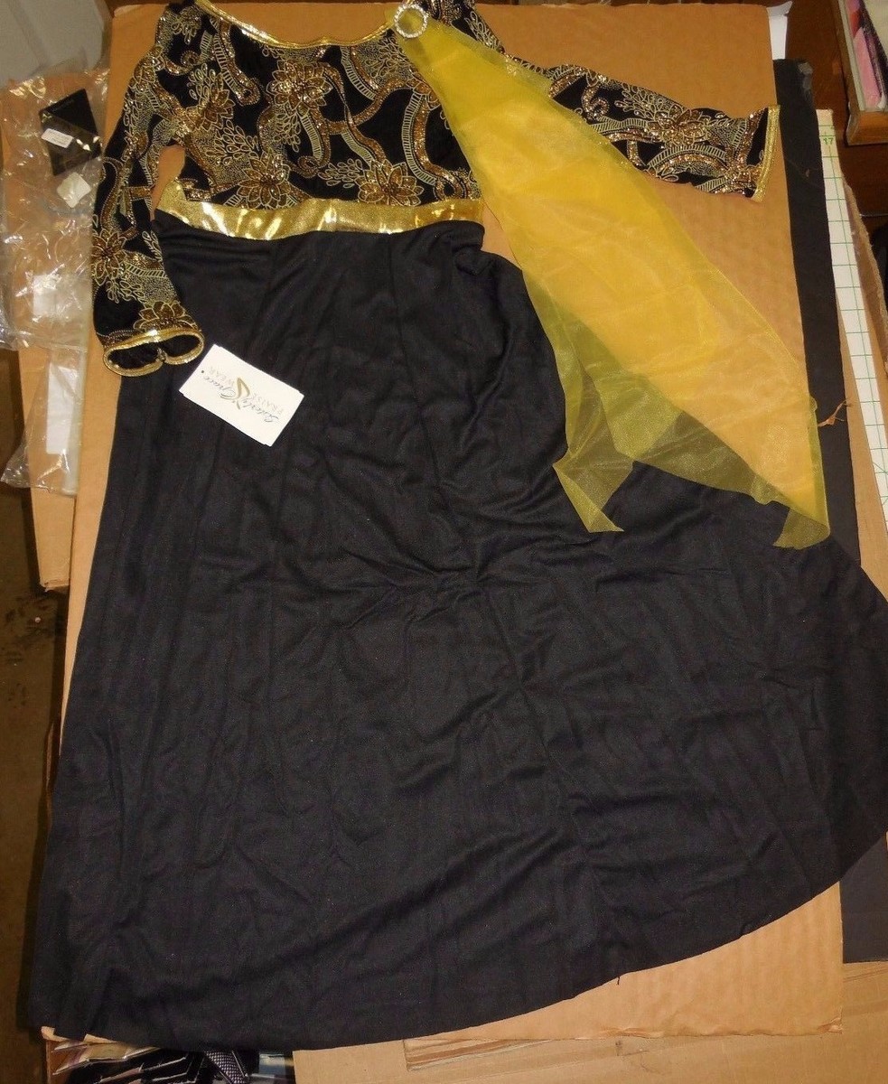 GOLD Glittered dress Showchoir Praise Dance 3/4 Sleeve Ladies/Girls | eBay