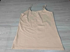Time And Tru Tank Top Cami Womens Large Lg L Tan Khaki Sleeveless Camisole Shirt