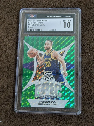 2023-24 MOSAIC EPIC PERFORMERS GREEN CGC 10 STEPHEN CURRY WARRIORS