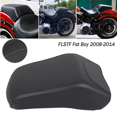 Black Passenger Soft Rear Seat Pillion Cushion For Harley Fat Boy