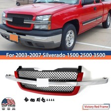 For 2003-2007 Silverado 1500 2500 3500 Victory Red Surround Front Upper Grille