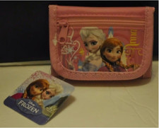 Disney Frozen Anna  Elsa Small Pink Trifold Kids Child Wallet NEW
