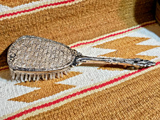 FANCY OLD Mid Century Hairbrush 1930s 1940s Vanity HAIR BRUSH w Nylon Bristles