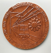 Transportpolizei der DDR, TRAPO, TPA Neubrandenburg, Medaille Steinzeug um 1979