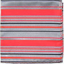 New men's polyester coral gray navy stripes hankie pocket square formal wedding