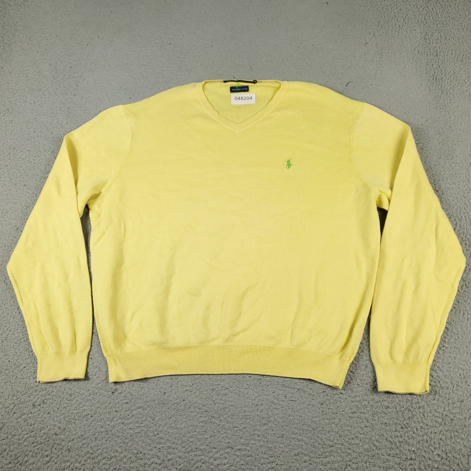 Maglione Ralph Lauren uomo grande giallo pony casual pullover felpa