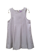 Toddler Girl's Vintage Size 4 Pleated Sleeveless Taupe Dress or Jumper