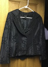 Embellished HOLIDAY Cocktail Party Black Evening Jacket Blazer SMALL Women's
