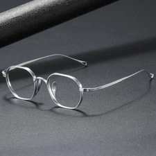Hand Made Titanium Retro Eyeglasses Frames Small Square Full Rim Glasses Unisex