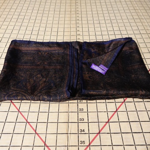Ralph Lauren Purple Label 100% Silk Paisley Scarf Square Kerchief Made In Japan - Picture 8 of 8