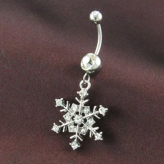 Anillo ombligo de diamantes de corte redondo de 2 quilates para mujer enchapado en oro blanco de 14 quilates Foto 4 de 4