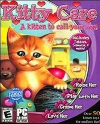 Kitty Care PC CD adopt virtual kitten desktop feed playing cat animal pet  game!