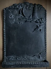Faux Slate 14”x9.75”x2” Black “Hen-Feathers”TM China 3.5lbs SmlShelf Looks Real!