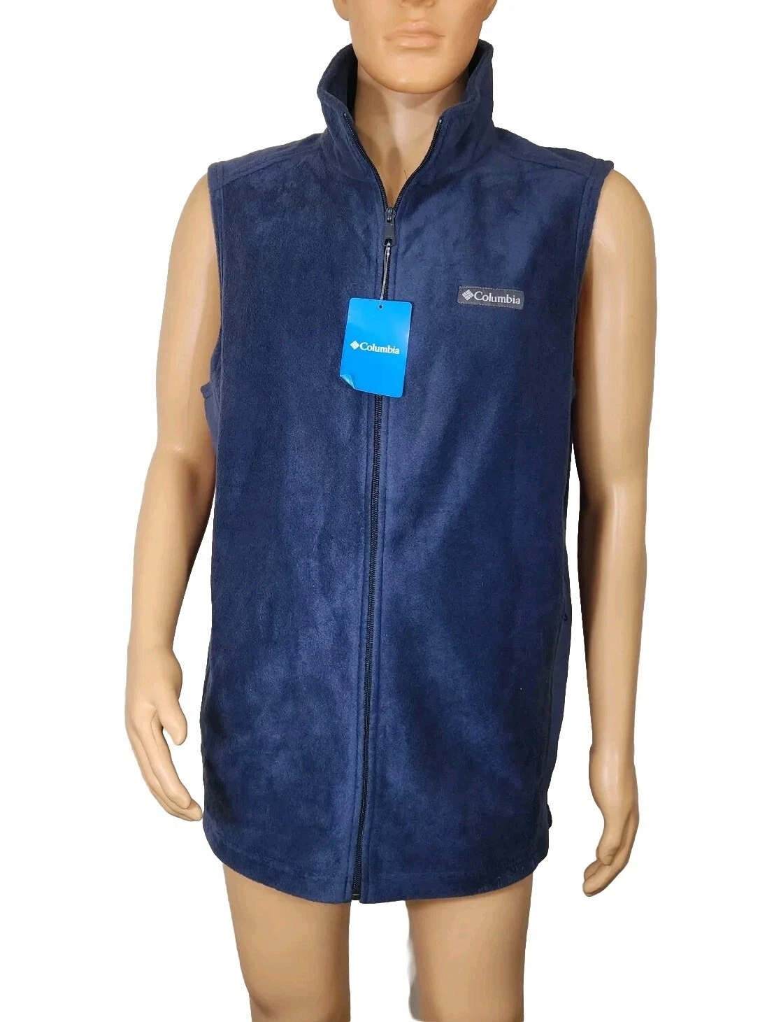 Columbia Men's Vest Size LT Tall Steens Mountain Vest Fleece Full Zip Blue 50