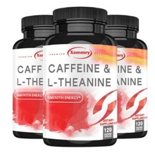 Caffeine  L-Theanine 150mg - Brain Booster Supplement, Energy Support, Relax