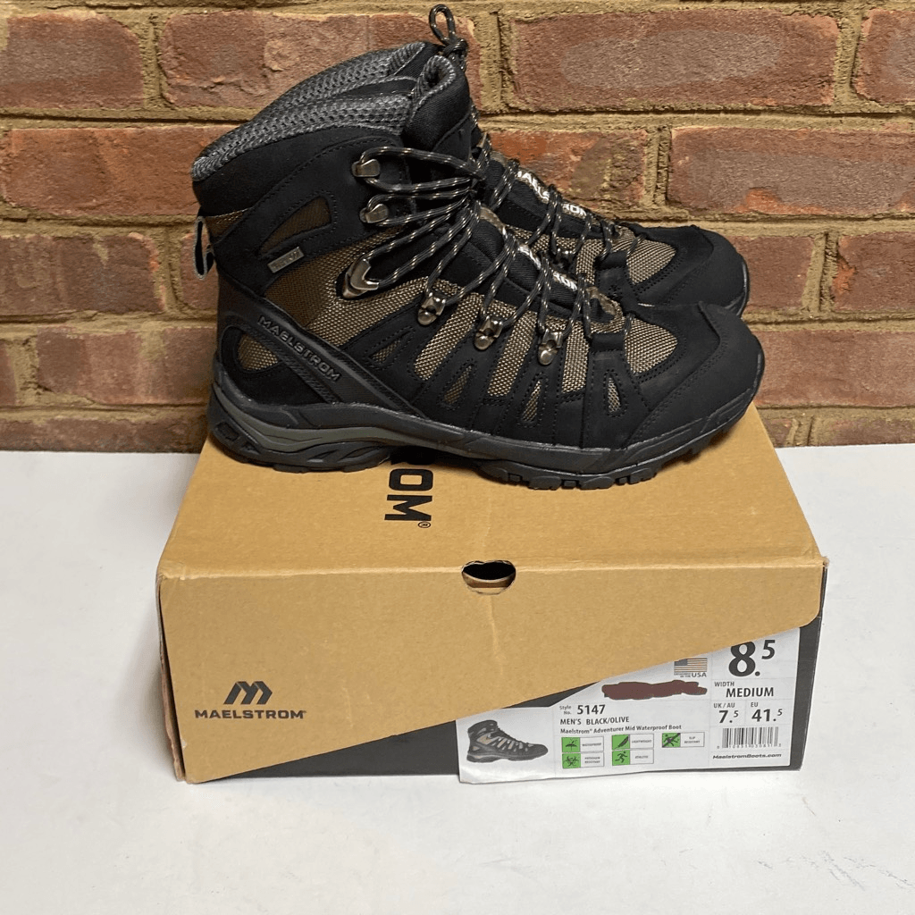 Maelstrom Black/Olive Adventurer Mid Waterproof Hiking Boot Size 8.5 NEW Maelstrom Black/Olive Adventurer Mid Waterproof Hiking Boot  main image 2
