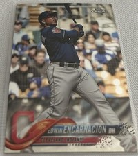 2018 Topps Chrome Baseball Edwin Encarnacion Cleveland Indians base card #199