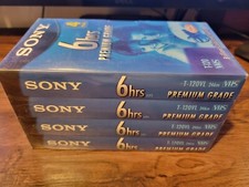 Sony T120VRH Premium Grade VHS Video Tapes 4 Pack NEW