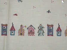 3 Pieces Bird House Border Print Fabric 24" Wide x 36" Long