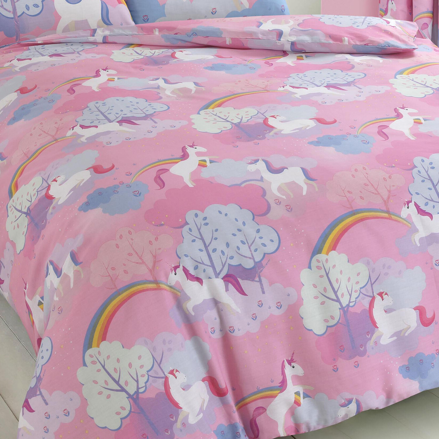 Pink Unicorns Duvet Cover Bedding Set Rainbow Unicorn Duvet with