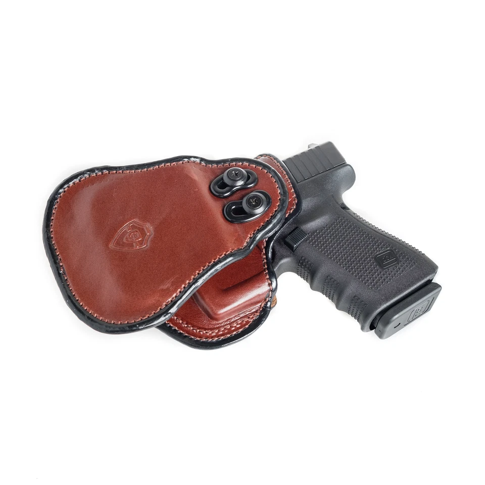 PADDLE LEATHER HOLSTER FOR KAHR CW9. OWB PADDLE ADJUSTABLE CANT. - Image 3 of 4