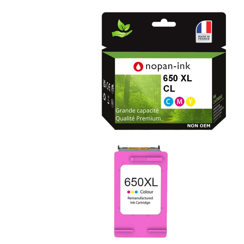 Cartouche encre couleur HP 650 XL compatible haute capacite pour imprimante DeskJet
