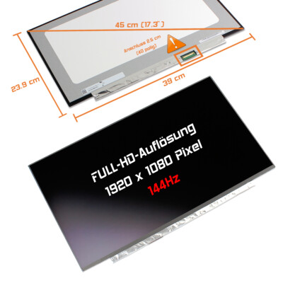 17,3'' LED Display matt passend für MSI GP75 Leopard 9SD 144Hz Gamut 72% Full-HD