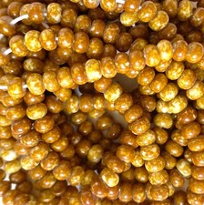 6/0 Czech Seed Beads Terracotta Brown White Picasso Preciosa 4mm Rustic Boho