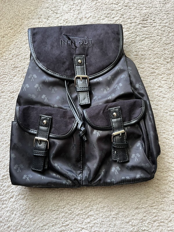 SUPER RARE In-N-Out Burger Ladies Mini Backpack Purse Suede and Leather - NIB