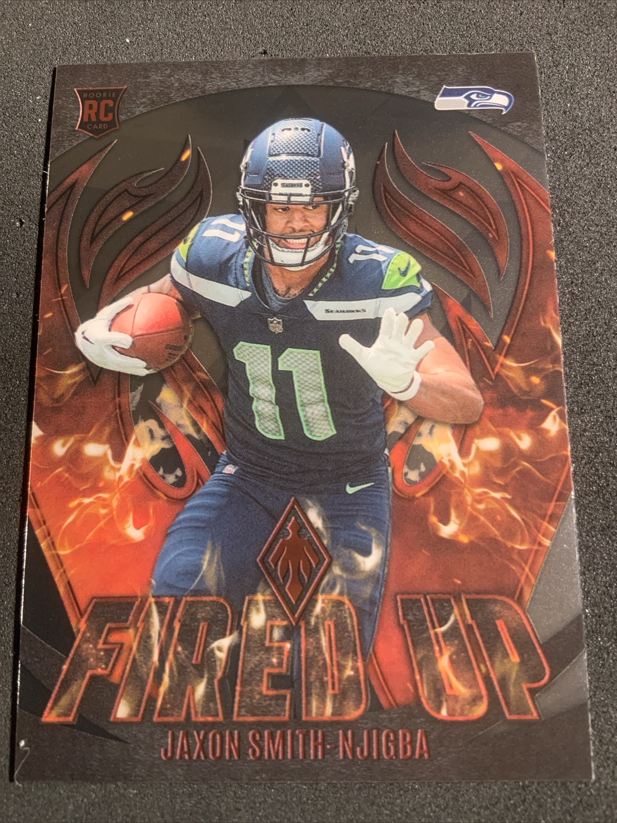 2023 Panini Phoenix Jaxon Smith-Njigba Rookie #FU-12 Fired Up Insert Seahawks RC