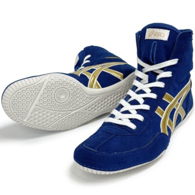 としASICS レスリングシューズex-eo  twr900 ASICS Wrestling Boxing Shoes 1083A001 EX-EO TWR900 Blue/Gold/White