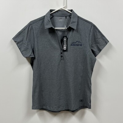 Ogio Golf Polo Womens Large Gray Short Sleeve Shirt Activewear