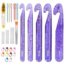 Large Crochet Hooks, 5 Large Crochet Set, 12mm-25mm Crochet Hooks, Huge