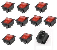 10 PCS KCD4 DPST 4Pin ON-Off Red Light Panel Rocker Switch 15A/250V 20A/125V