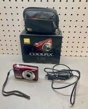 Vintage Nikon COOLPIX L24 14 MP Red  Digital ...