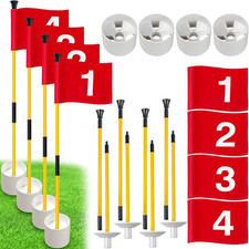 Golf Flagstick with Hole Cup Set, 3 Feet Portable Putting Green Flags and Poles,