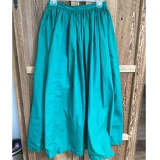 Emerald Green Maxi Skirt Full Gathered High Waisted Long Boho Skirt Vintage