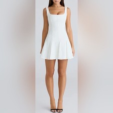 NEW House of CB Amelie Panelled Vintage Ivory Minidress Sz S